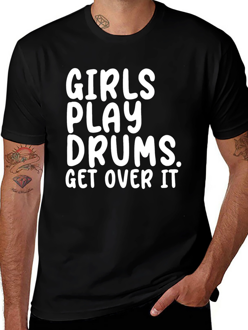 Girls Play Drums Graphic Tee