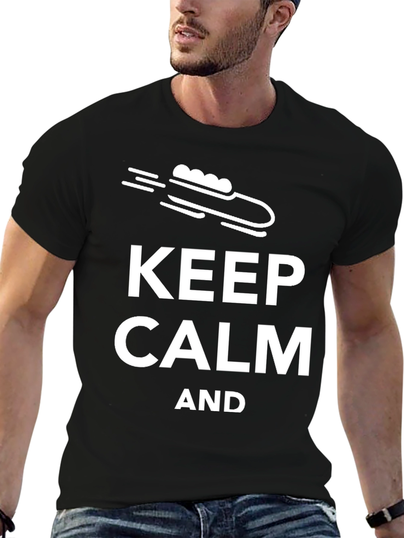 Keep Calm Sledding T-Shirt Funny Winter Tee