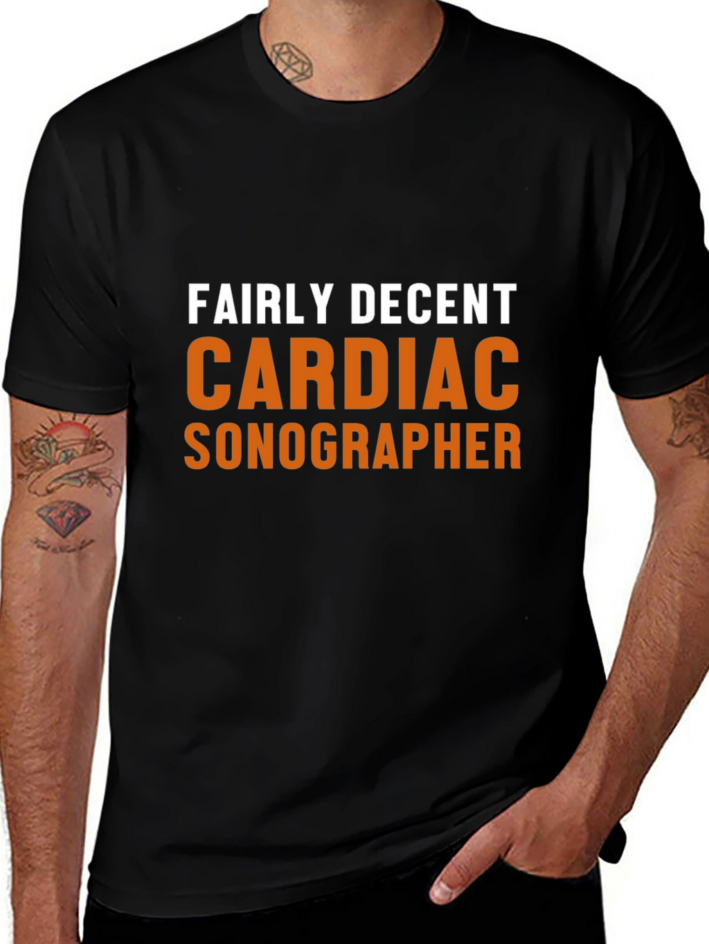 Fairly Decent Cardiac Sonographer Black T-Shirt
