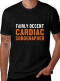 Fairly Decent Cardiac Sonographer Black T-Shirt