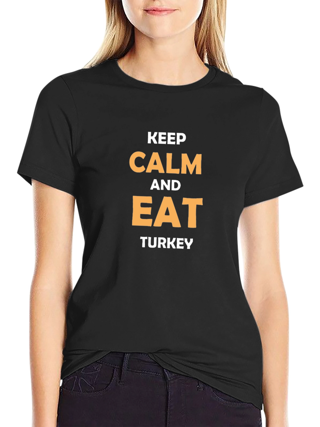 Keep Calm and Eat Turkey Black T-Shirt