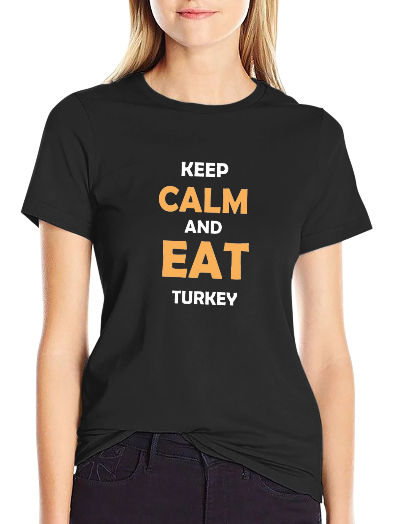 Keep Calm and Eat Turkey Black T-Shirt