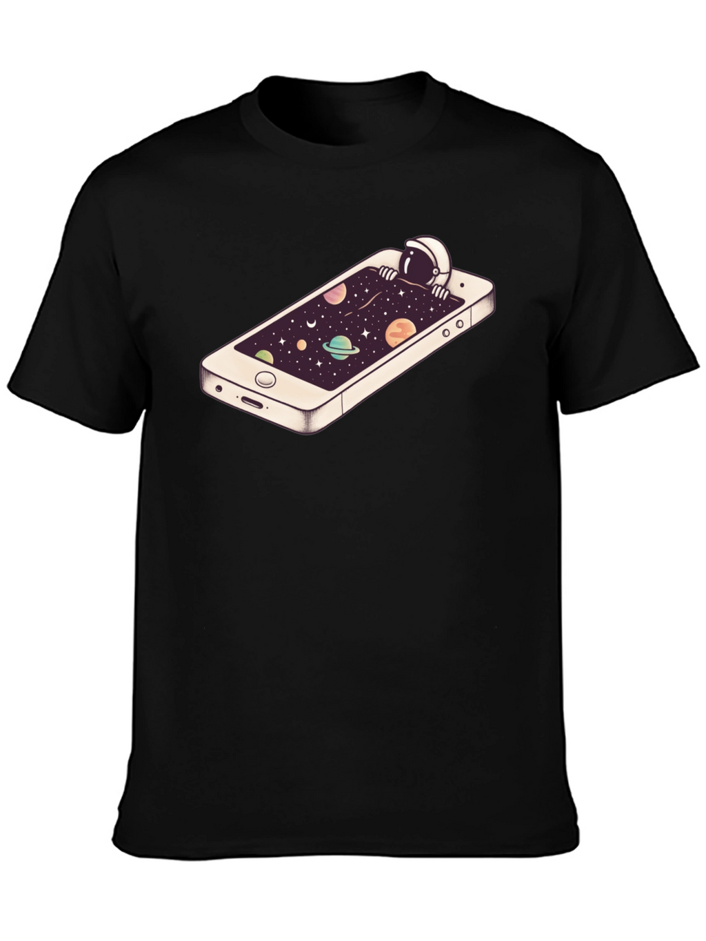 Astronaut in Phone Space Graphic Tee