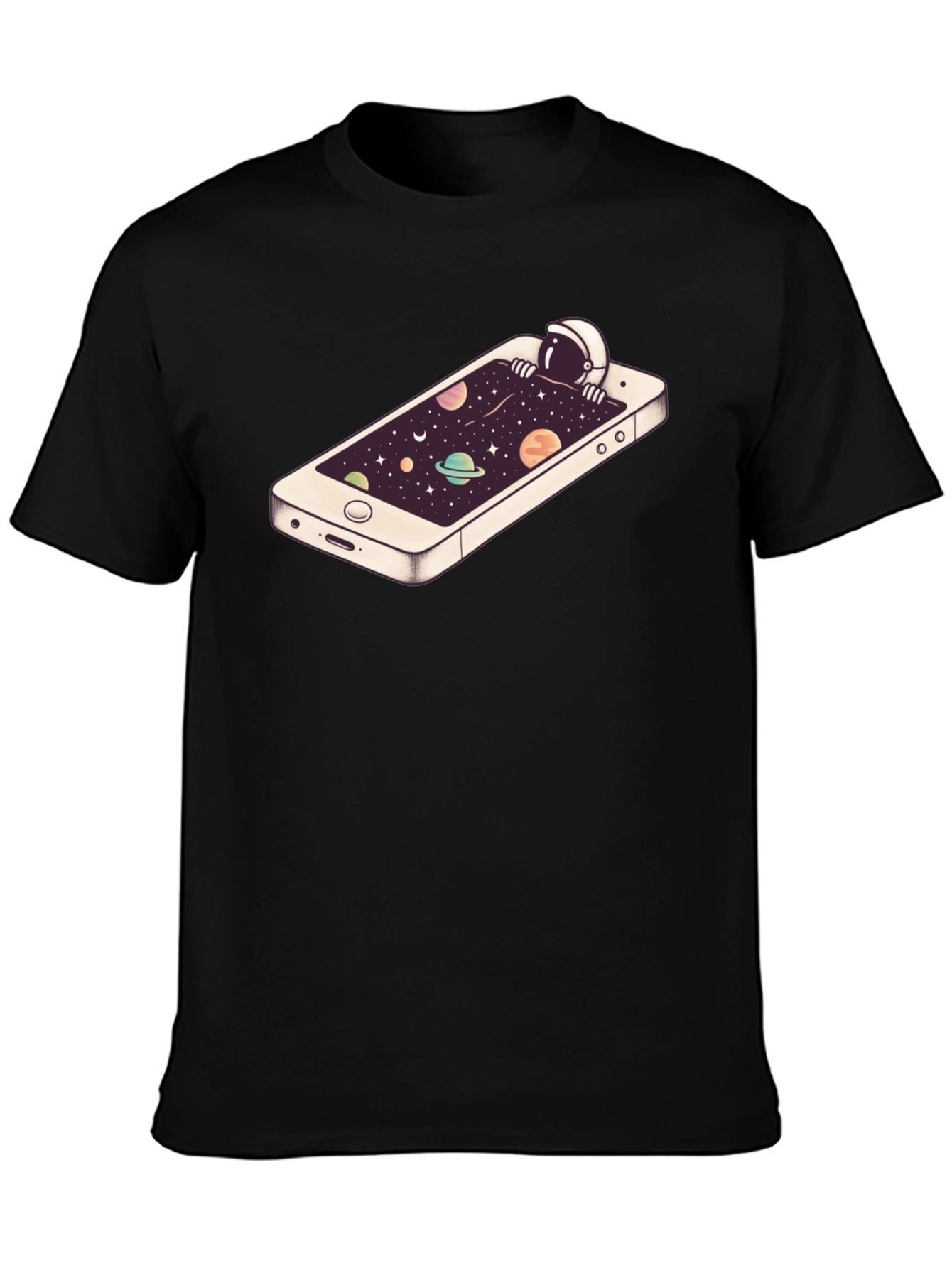 Astronaut in Phone Space Graphic Tee