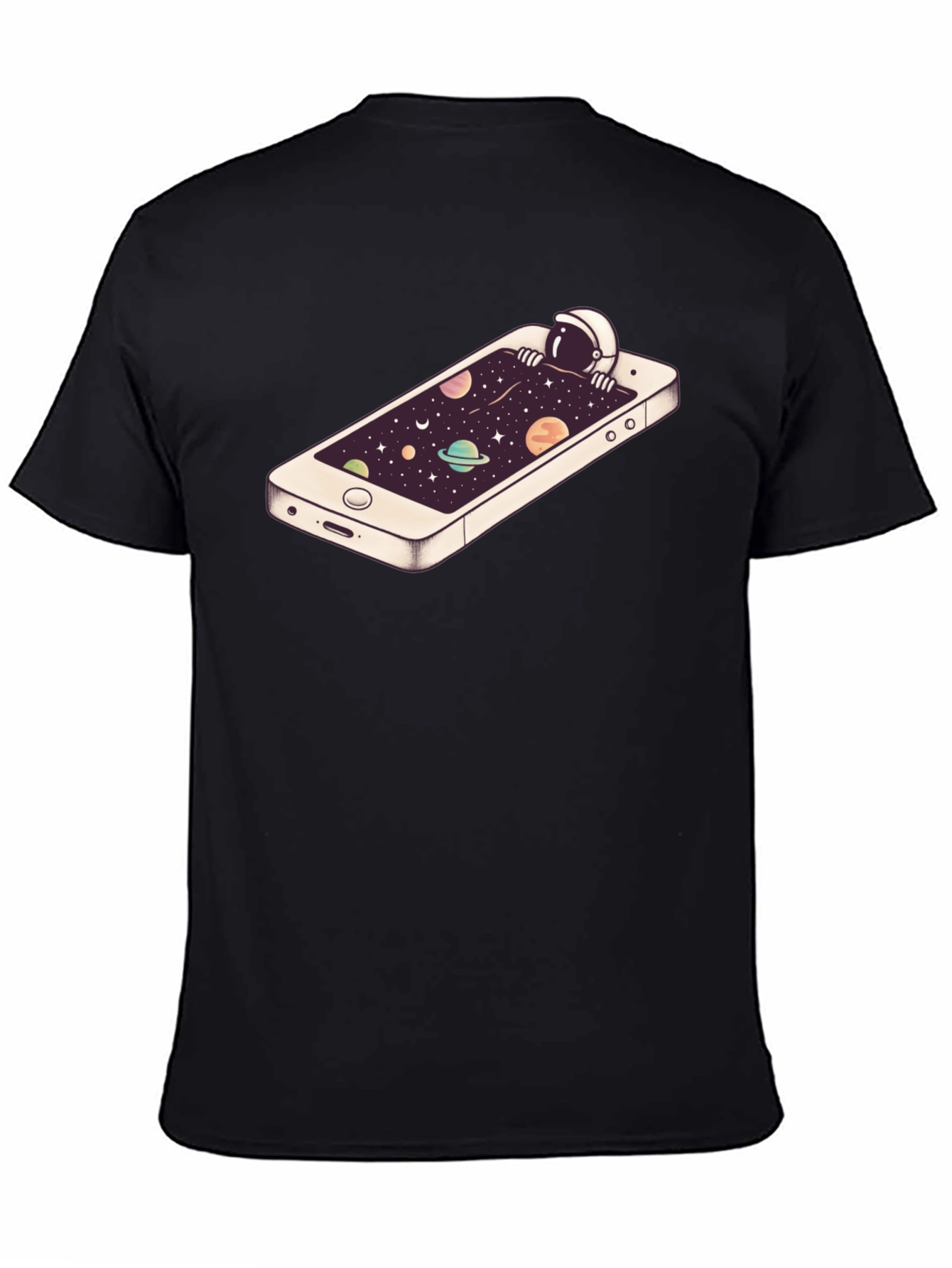 Astronaut in Phone Space Graphic Tee