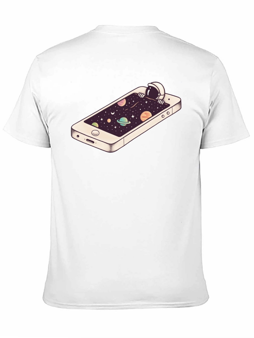 Astronaut in Phone Space Graphic Tee