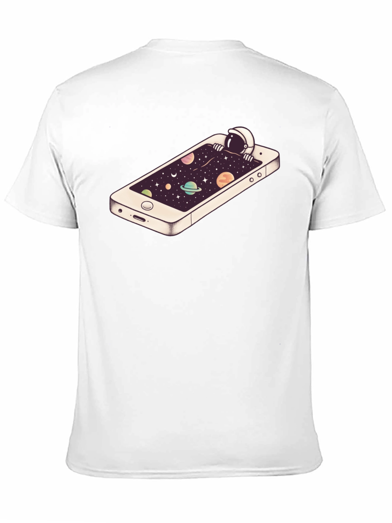 Astronaut in Phone Space Graphic Tee