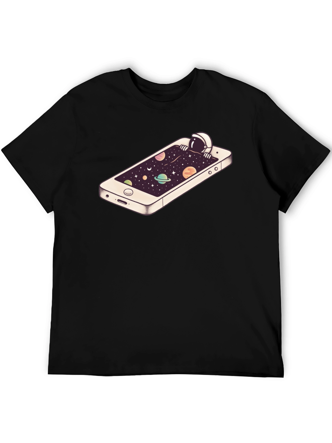 Astronaut in Phone Space Graphic Tee