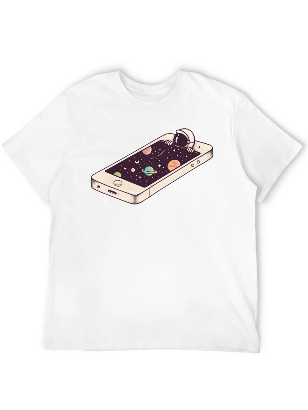 Astronaut in Phone Space Graphic Tee