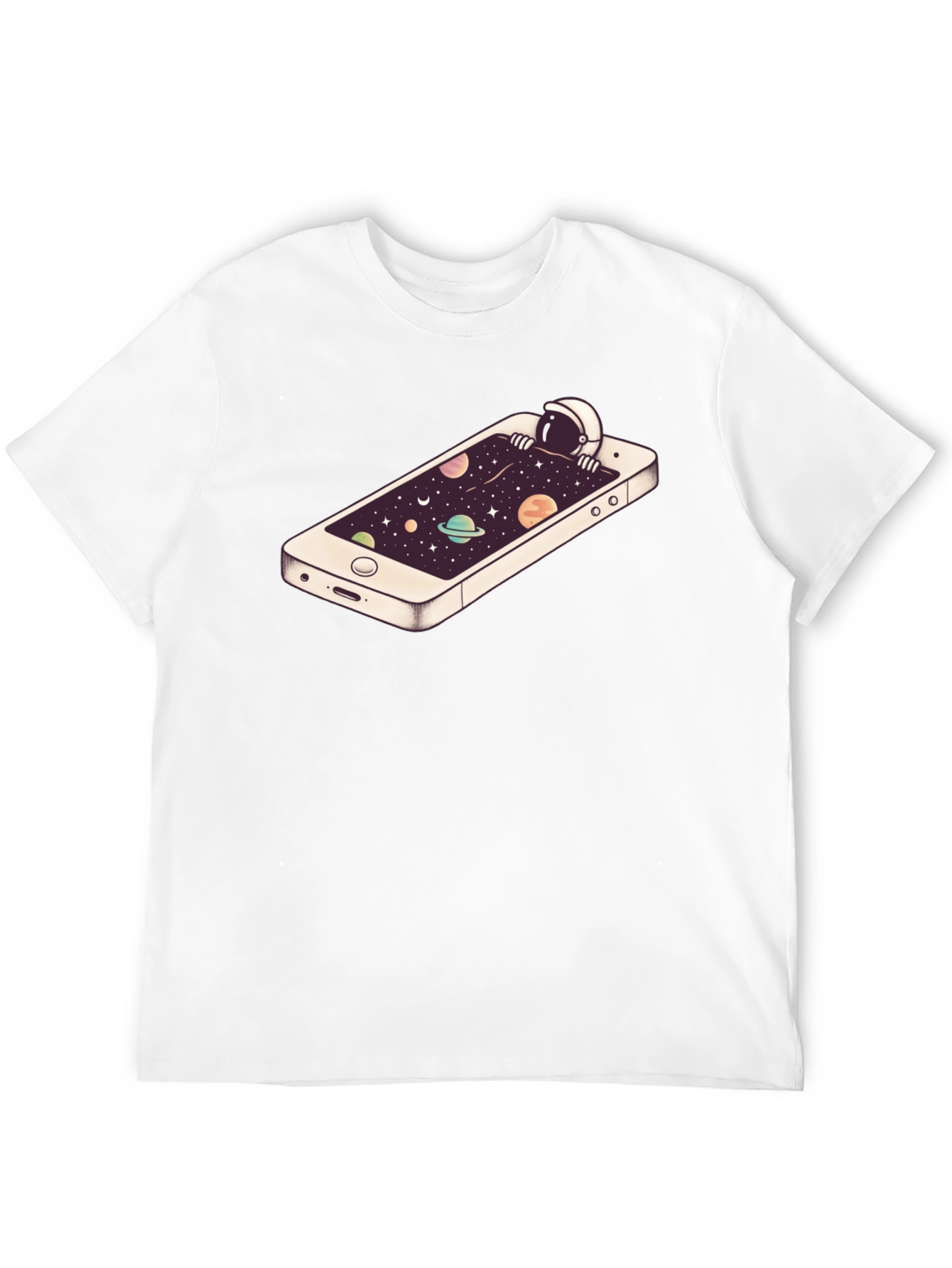 Astronaut in Phone Space Graphic Tee
