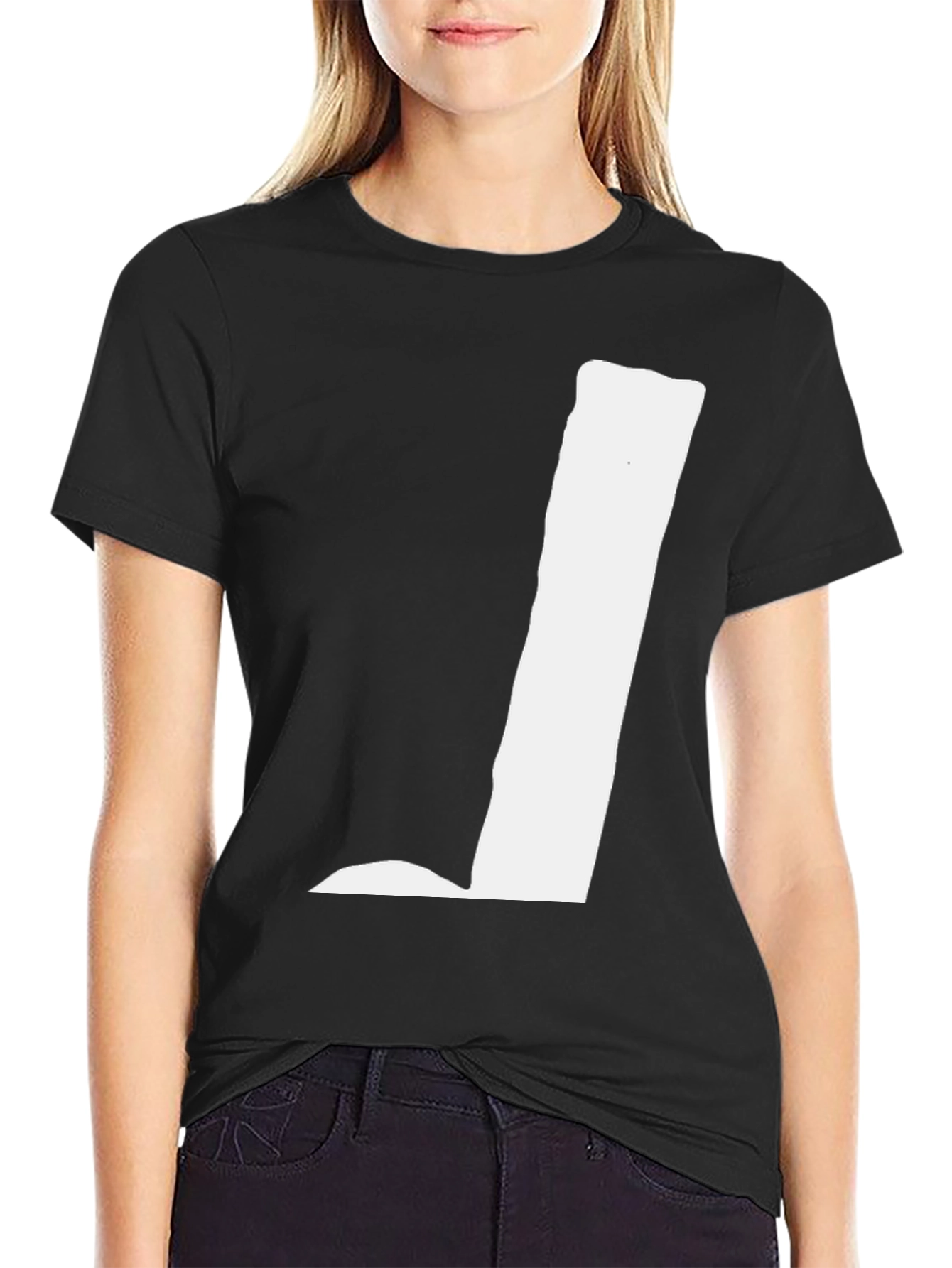 Mens Black Graphic Tee - White Letter