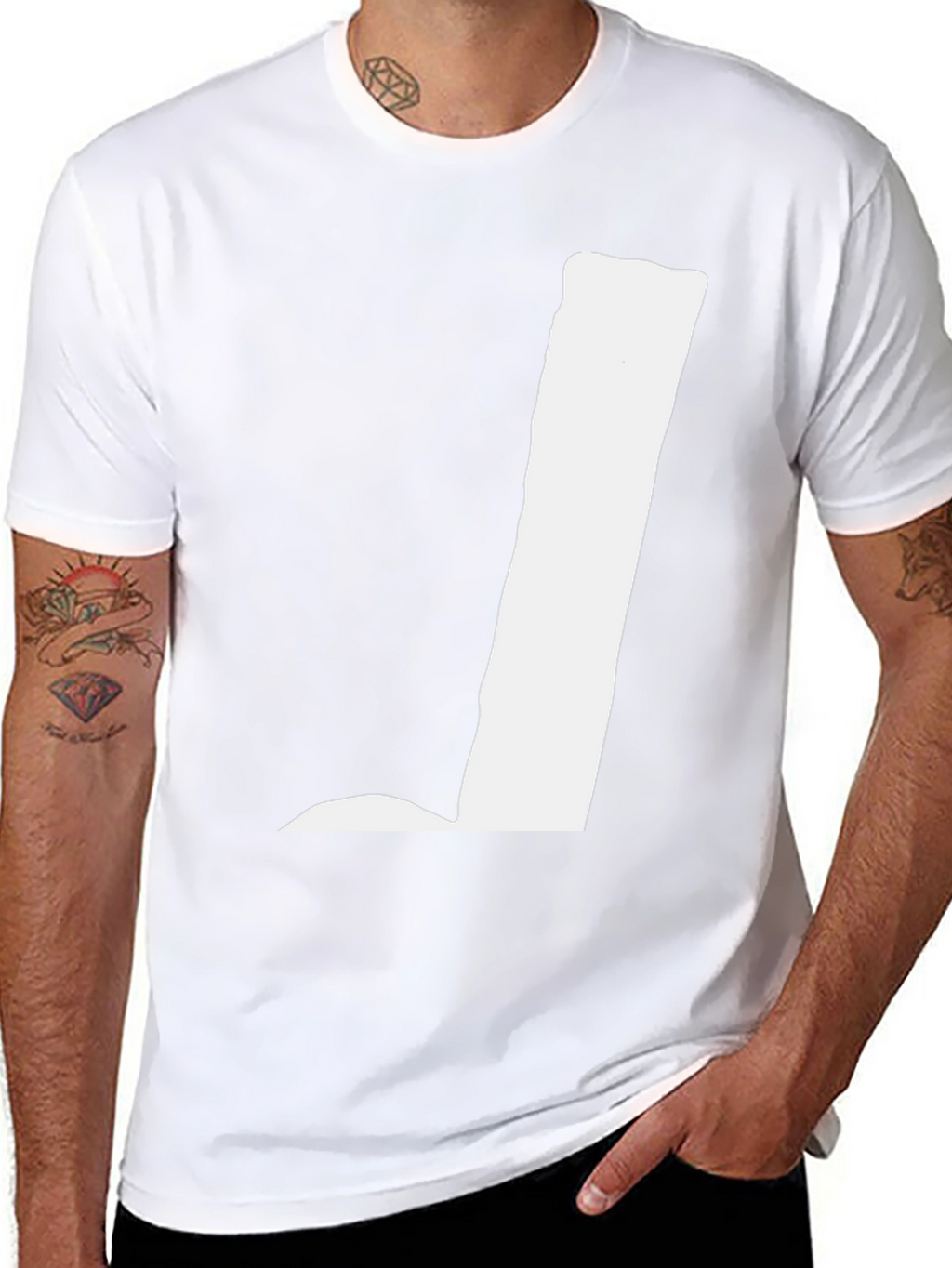 Mens Black Graphic Tee - White Letter
