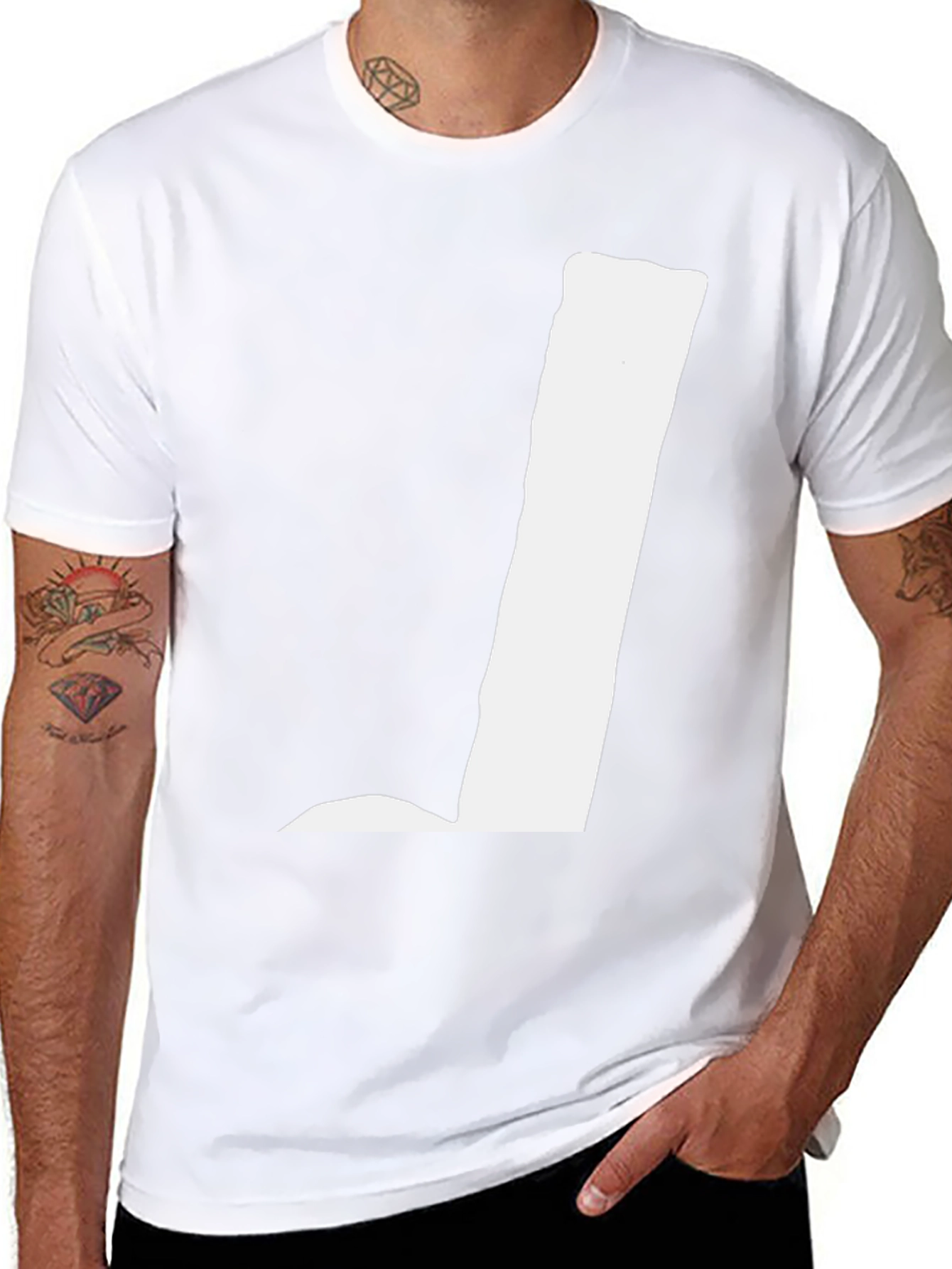 Mens Black Graphic Tee - White Letter