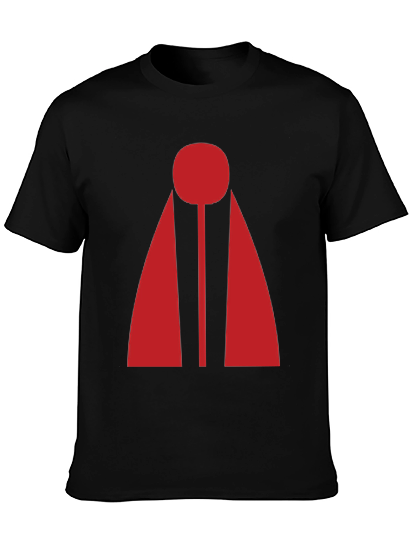 Retro Geometric Graphic Tee - Bold Red Design