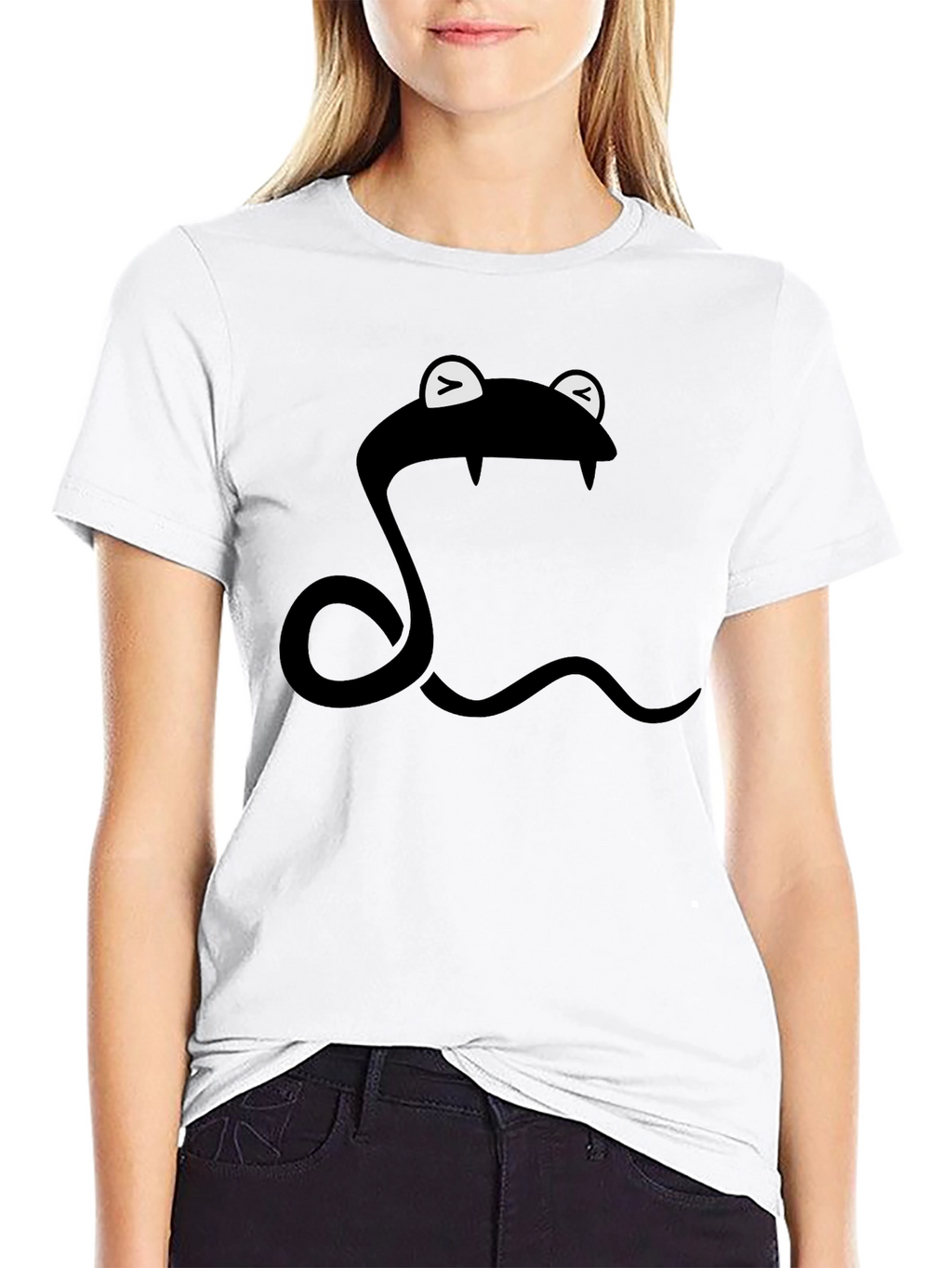 Snake T-Shirt - Cartoon Style - Black