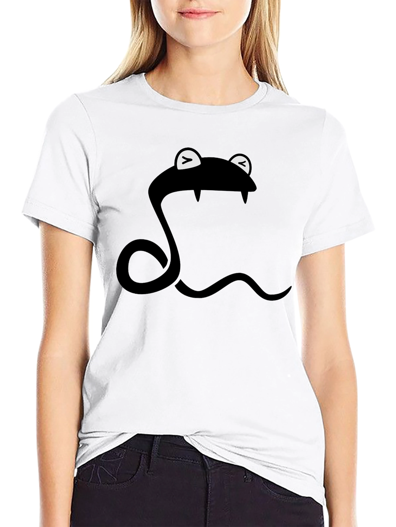 Snake T-Shirt - Cartoon Style - Black