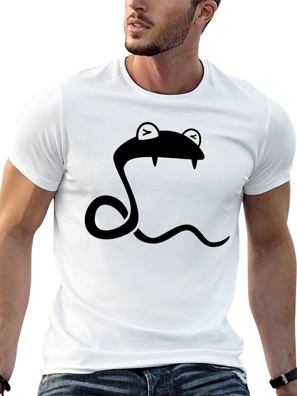 Snake T-Shirt - Cartoon Style - Black
