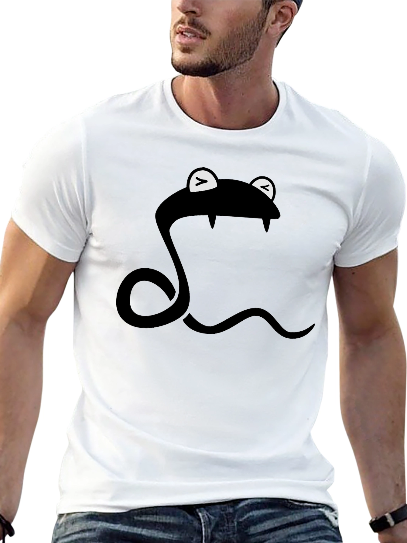 Snake T-Shirt - Cartoon Style - Black