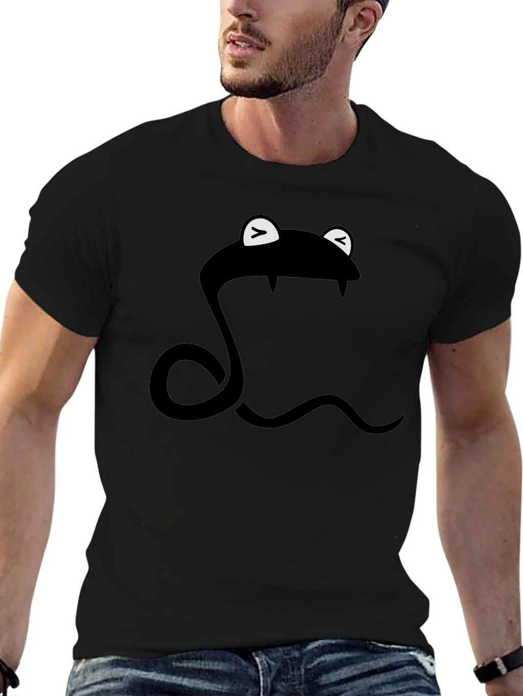 Snake T-Shirt - Cartoon Style - Black