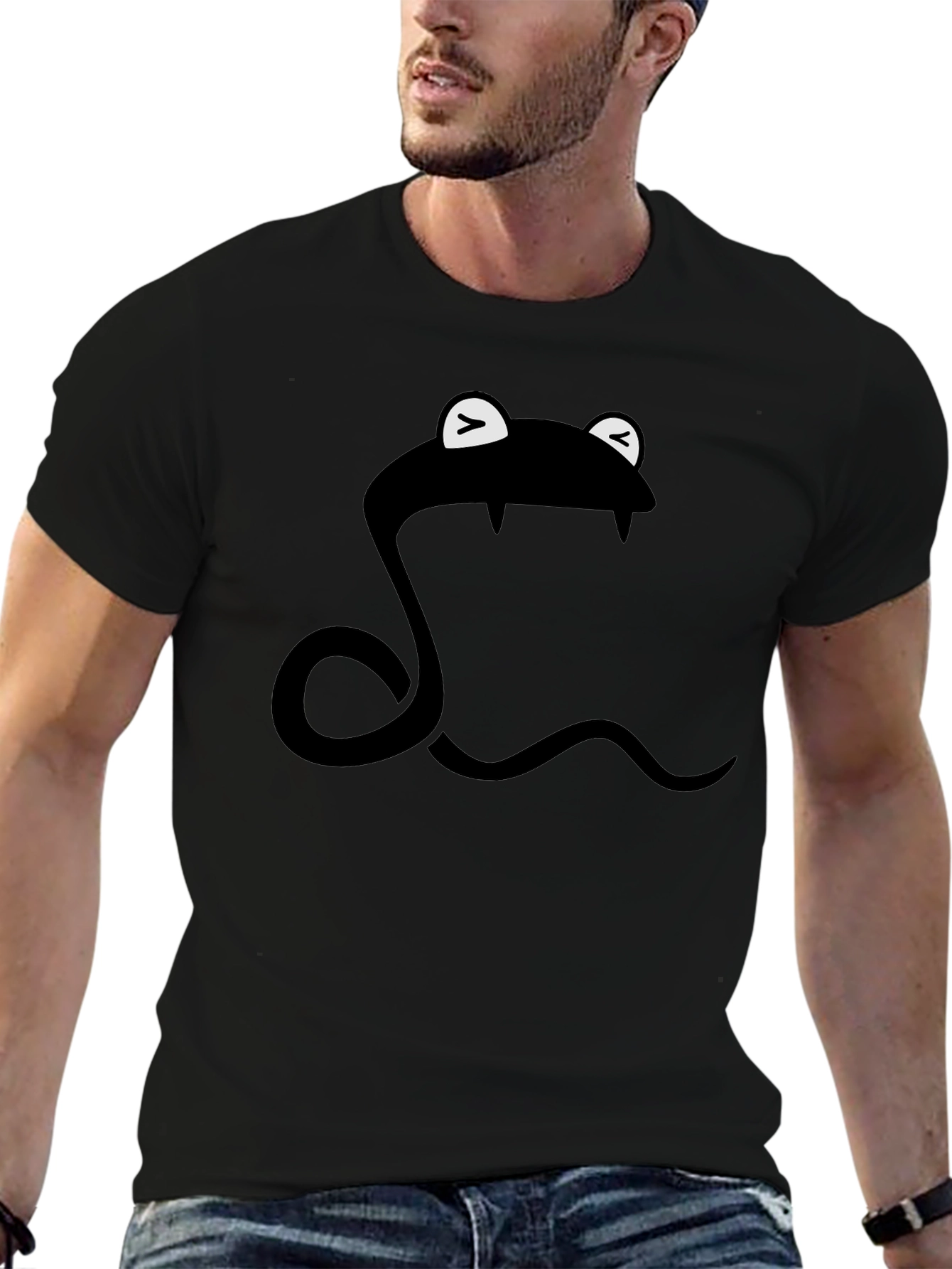Snake T-Shirt - Cartoon Style - Black