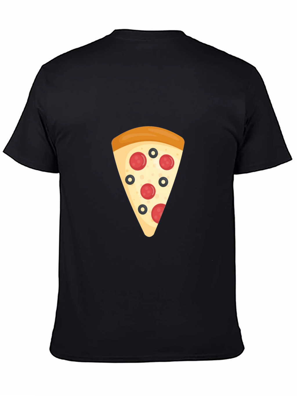 Pizza Slice Graphic Tee - Black Casual T-Shirt