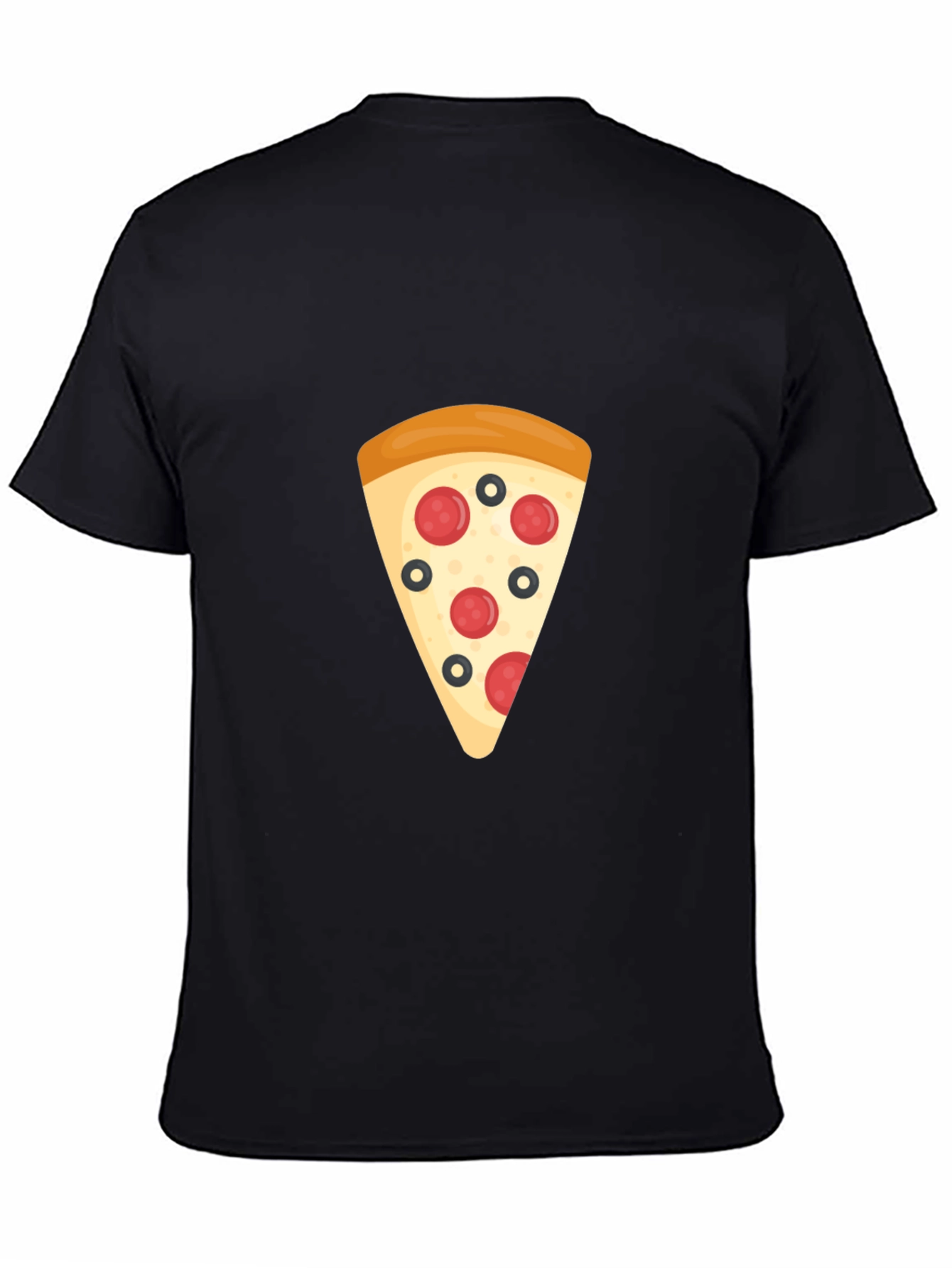 Pizza Slice Graphic Tee - Black Casual T-Shirt