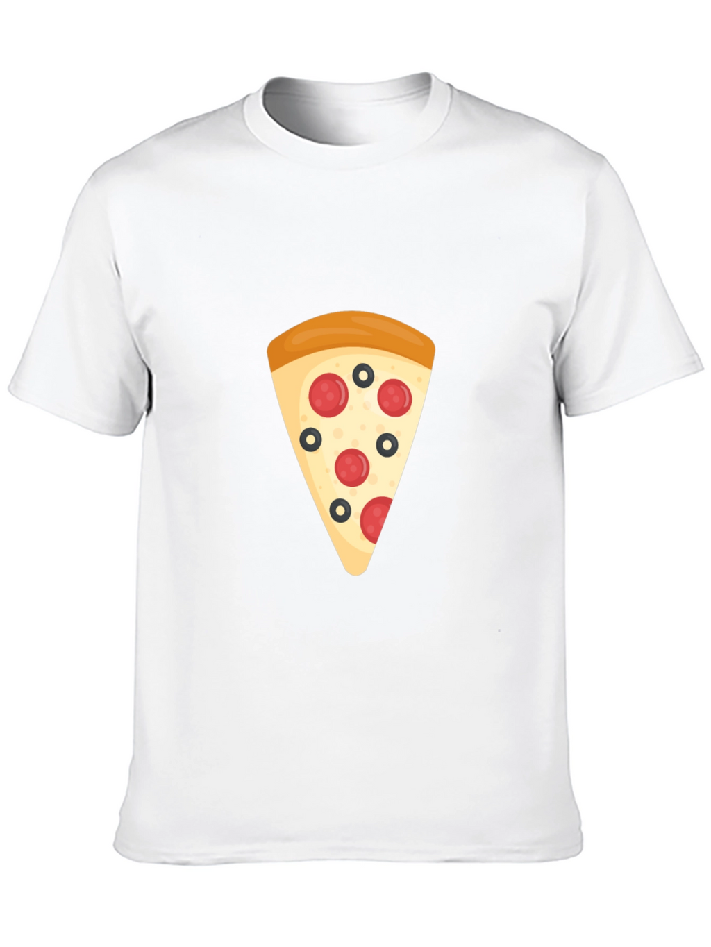 Pizza Slice Graphic Tee - Black Casual T-Shirt