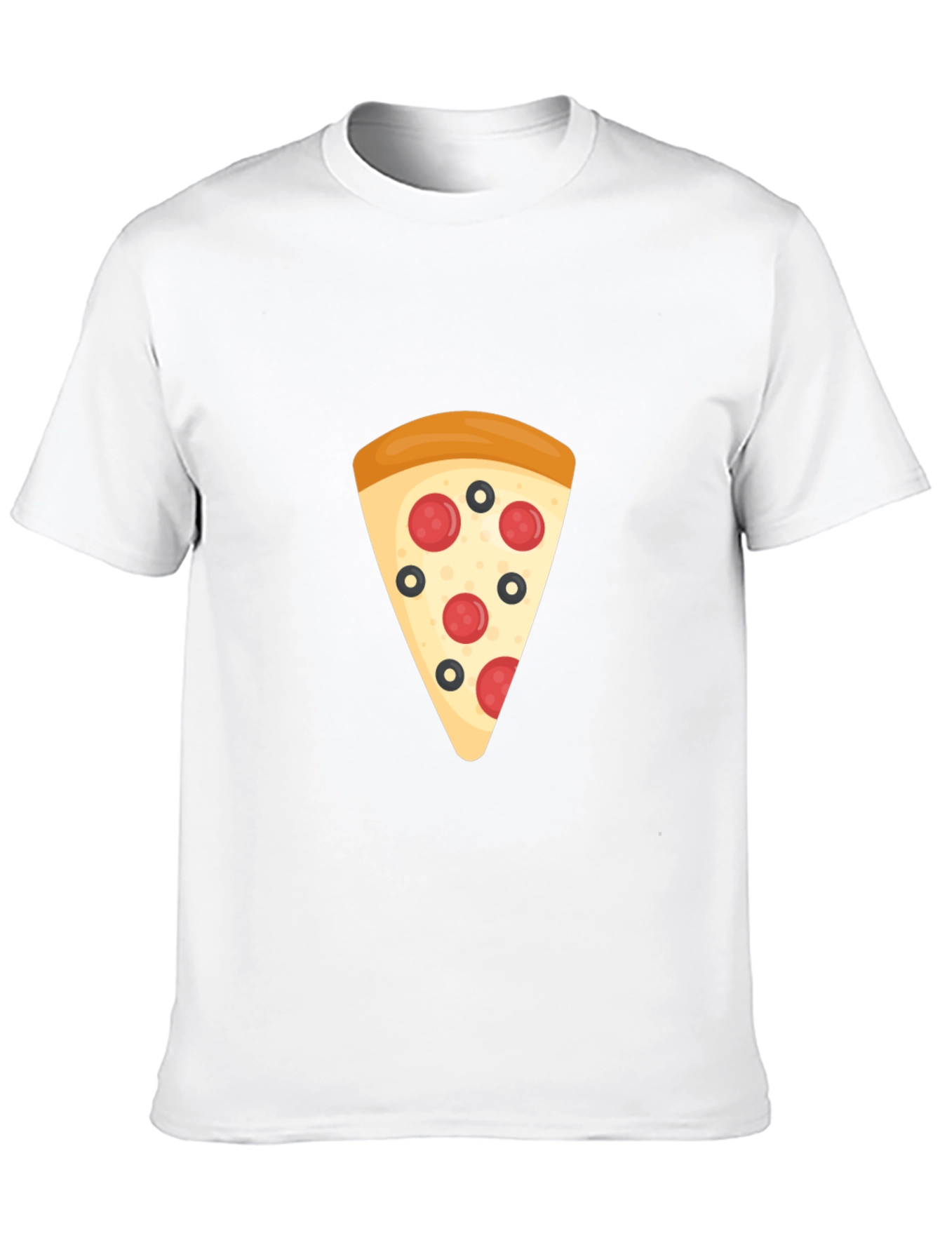 Pizza Slice Graphic Tee - Black Casual T-Shirt