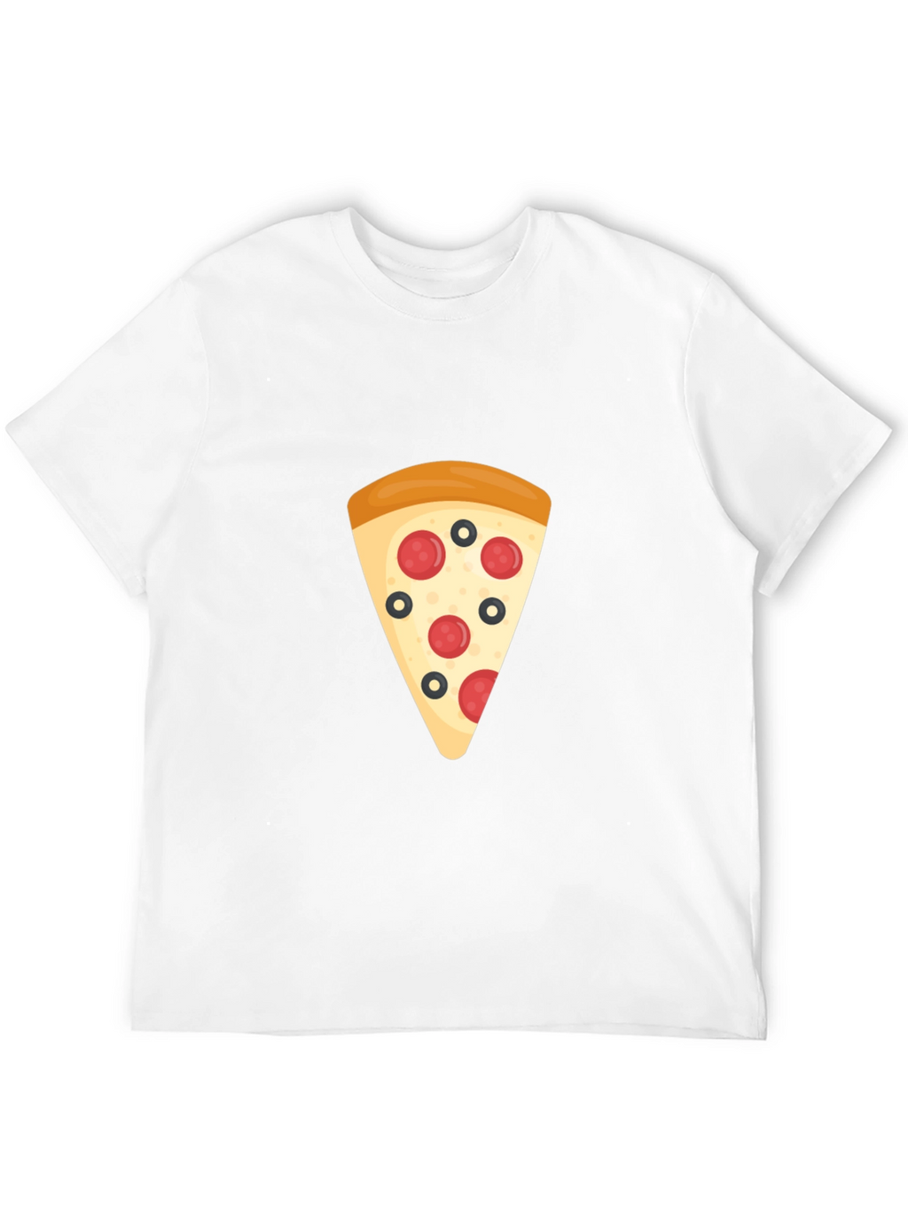 Pizza Slice Graphic Tee - Black Casual T-Shirt