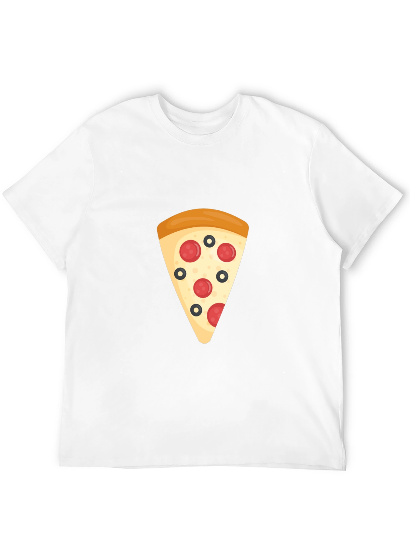 Pizza Slice Graphic Tee - Black Casual T-Shirt