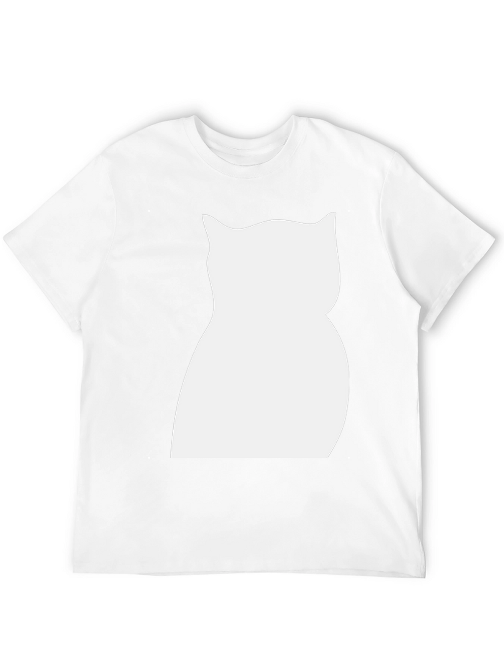Cat Silhouette Graphic Tee - Black Cotton Shirt