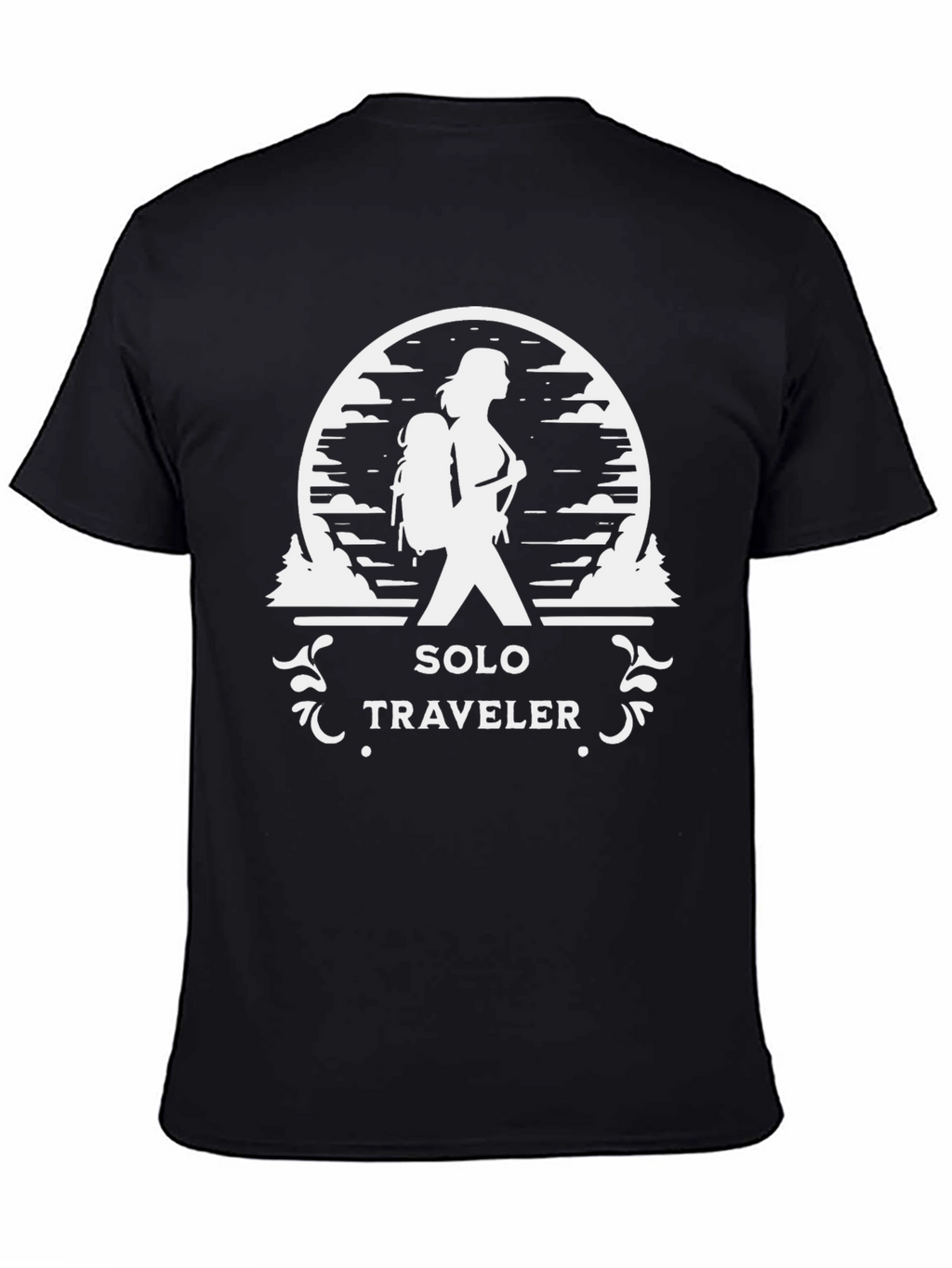 Solo Traveler Black Graphic Tee