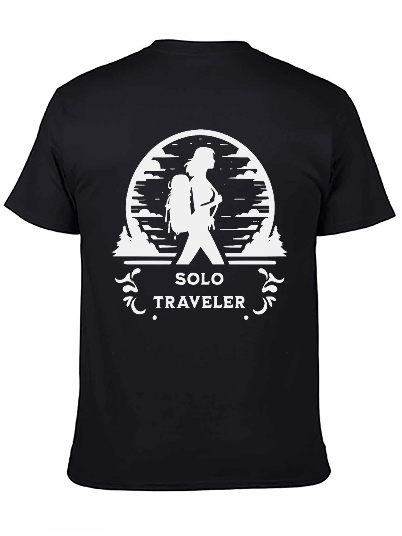 Solo Traveler Black Graphic Tee