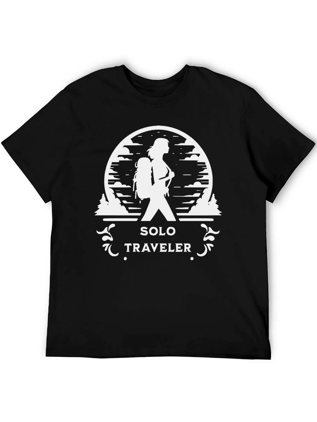 Solo Traveler Black Graphic Tee