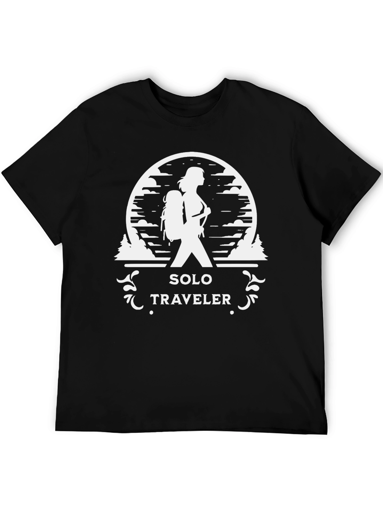 Solo Traveler Black Graphic Tee