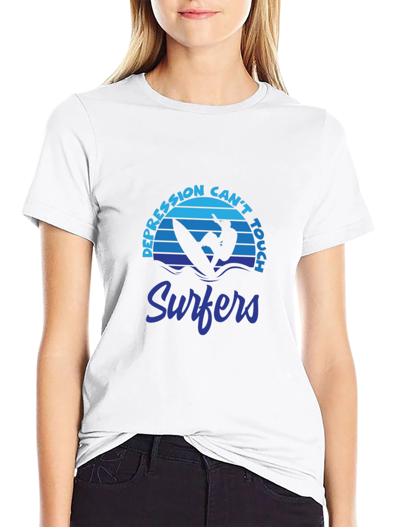 Depression Cant Touch Surfers Graphic T-Shirt