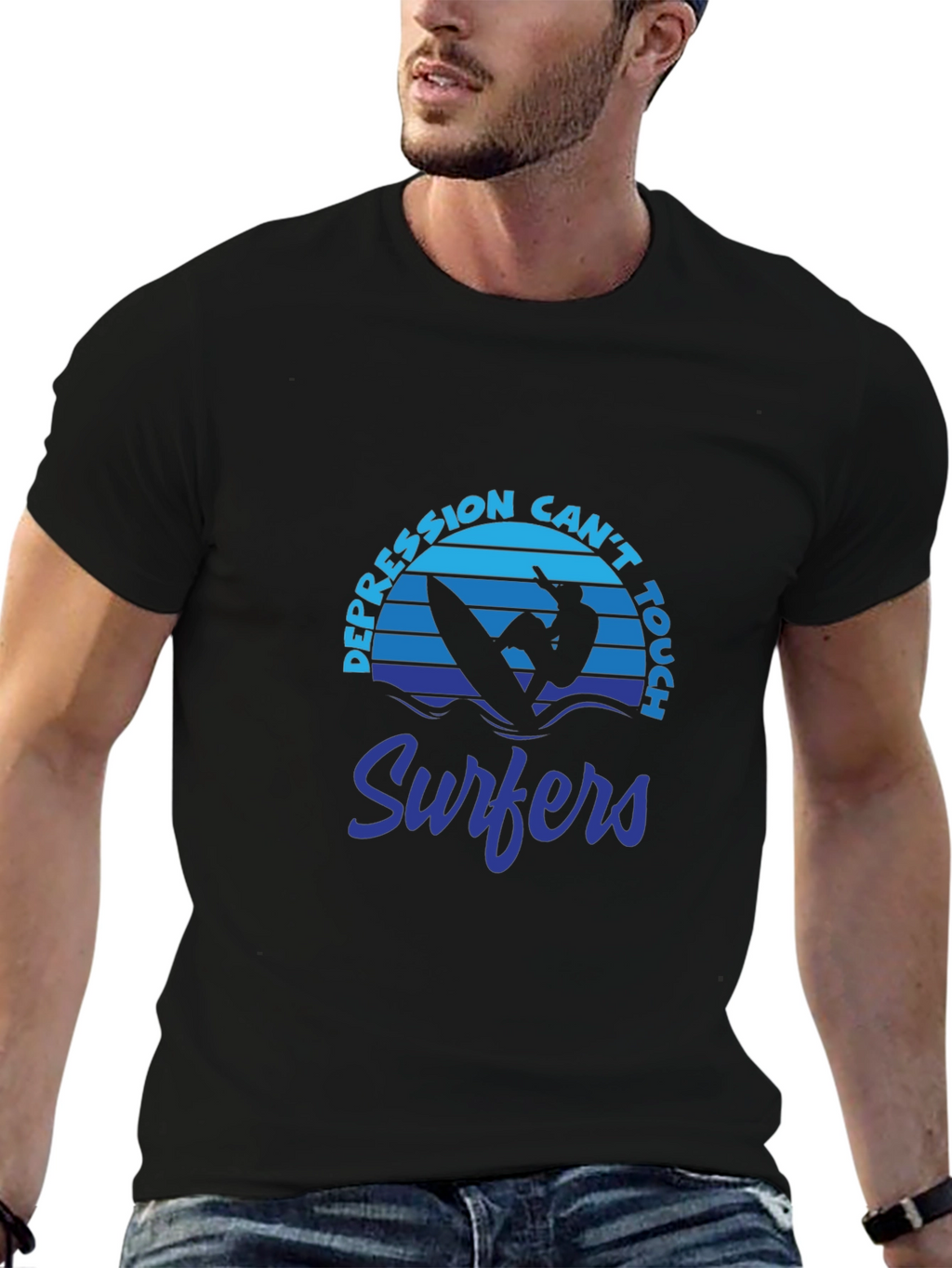 Depression Cant Touch Surfers Graphic T-Shirt