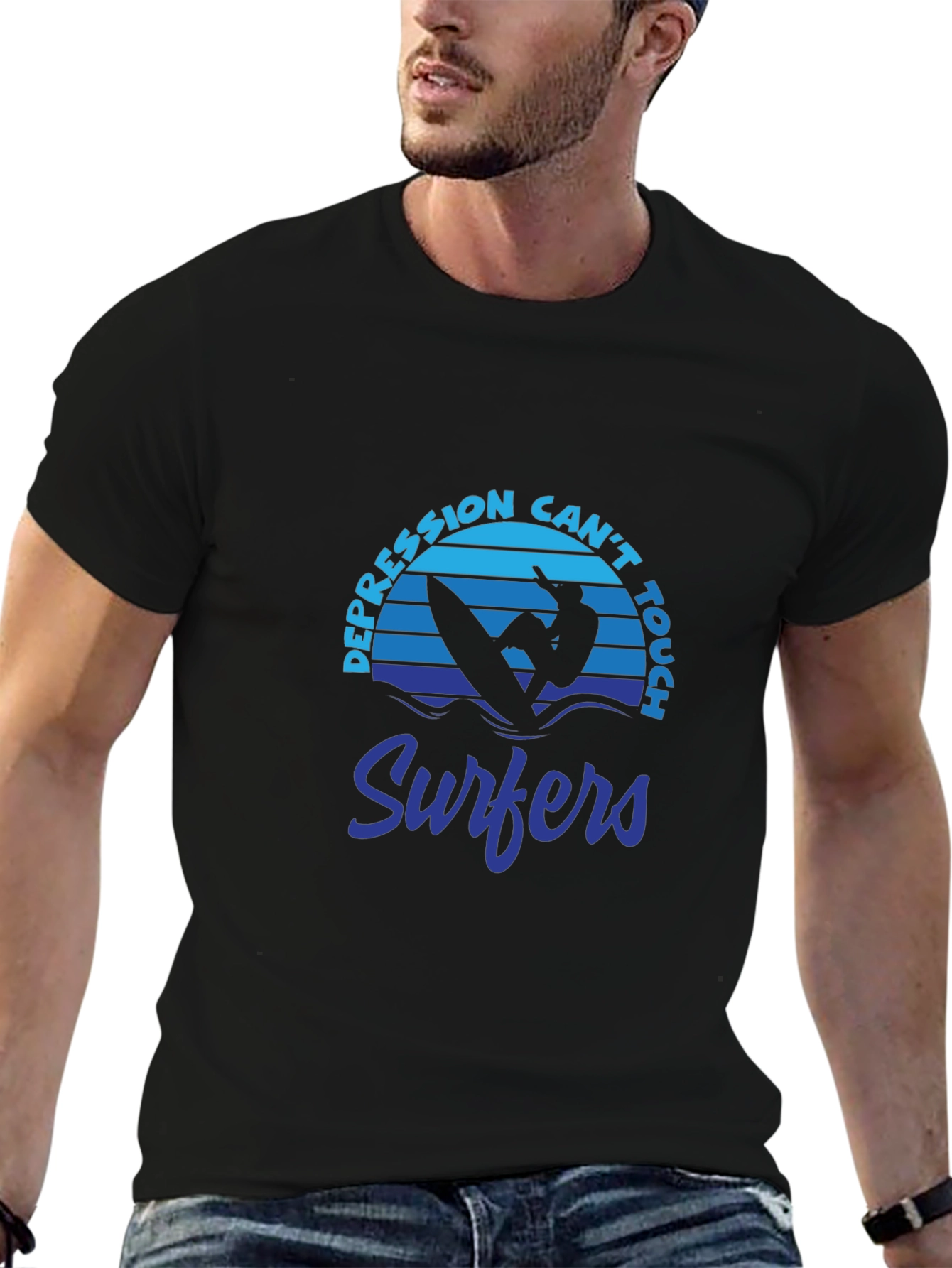 Depression Cant Touch Surfers Graphic T-Shirt