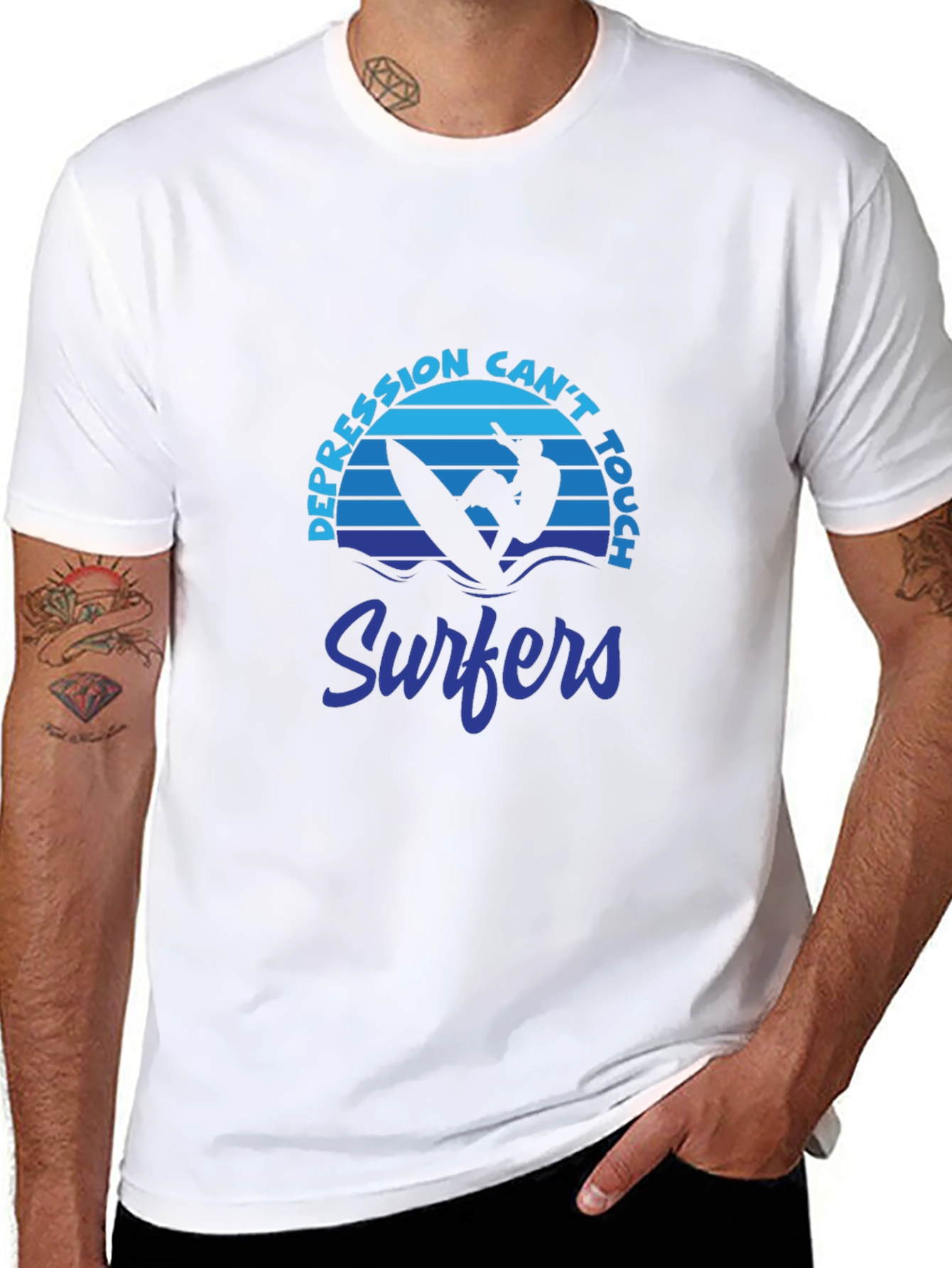 Depression Cant Touch Surfers Graphic T-Shirt