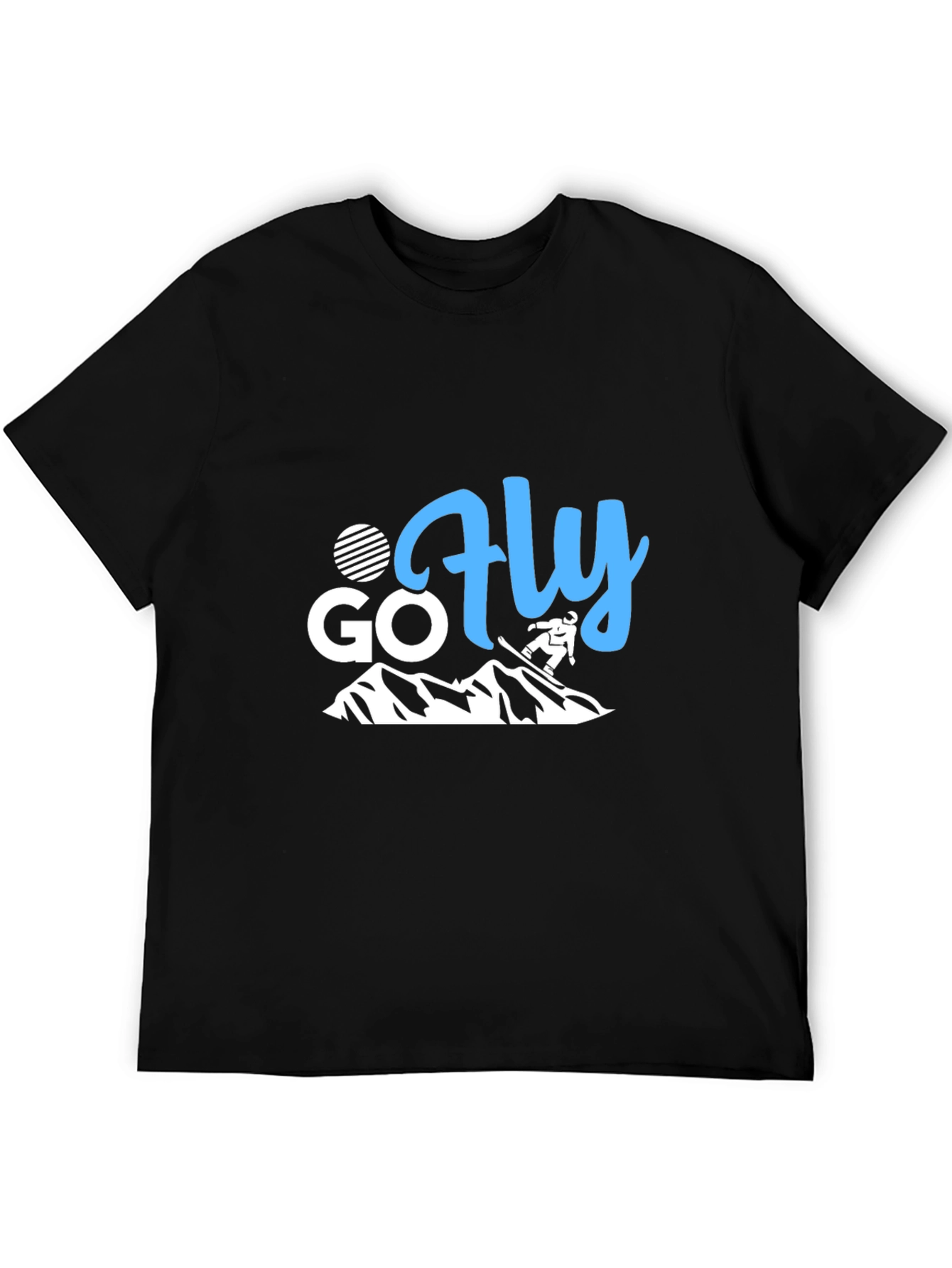 Go Fly Mountain T-Shirt - Black Crew Neck