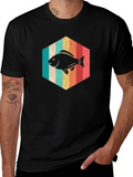 Retro Fish Graphic Tee - Black