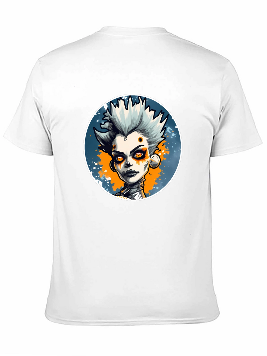 Punk Style Graphic Tee - Black Cotton Blend