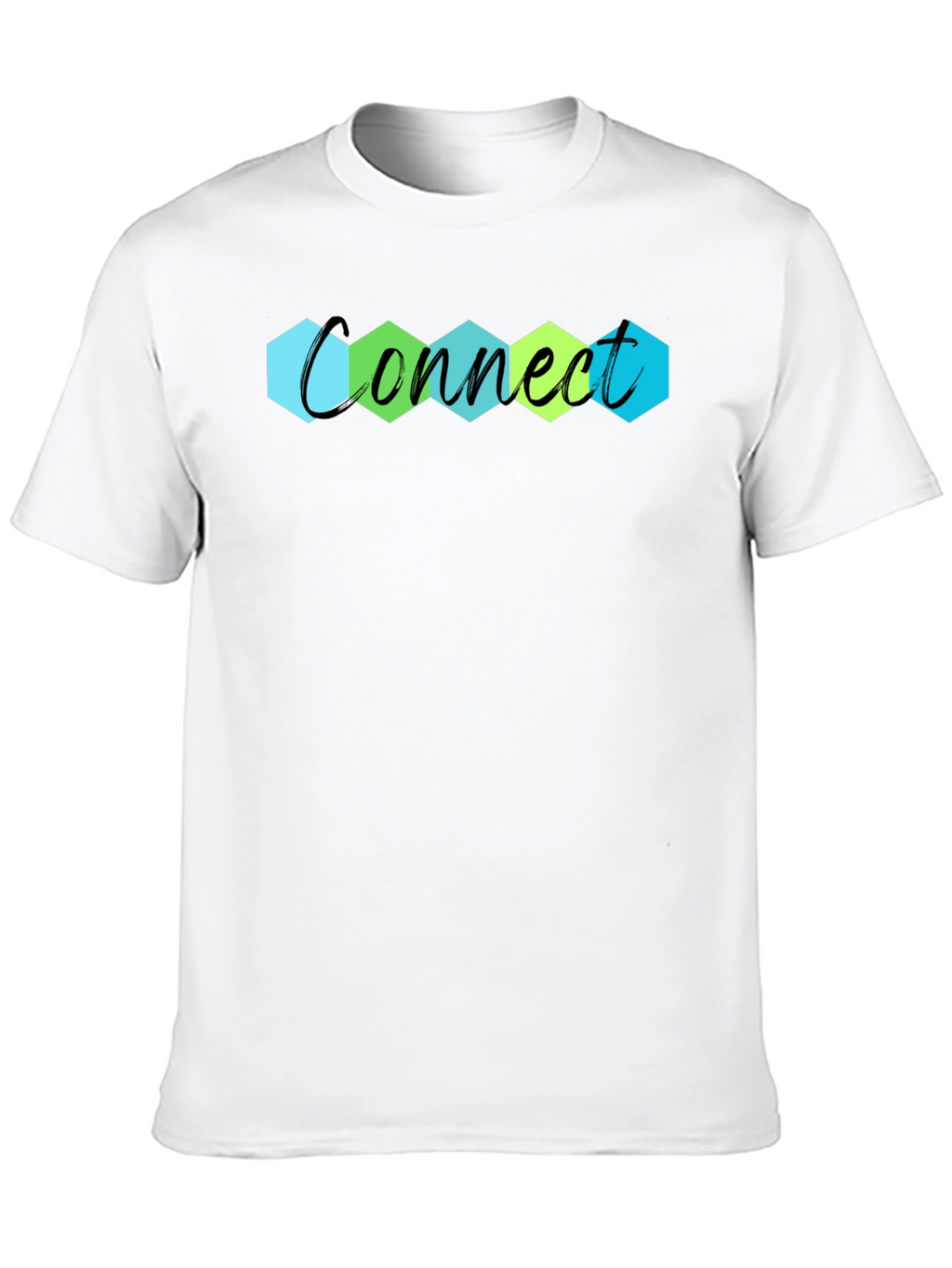 Connect Hexagon Graphic Tee - Modern Casual Shirt