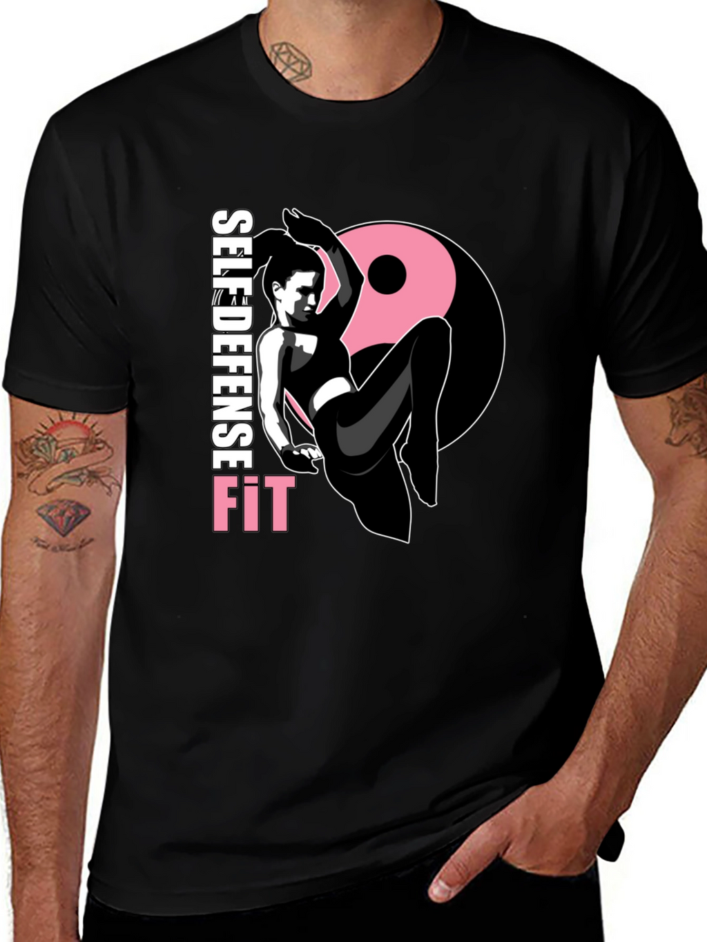 Self Defense Fit Graphic Tee - Black