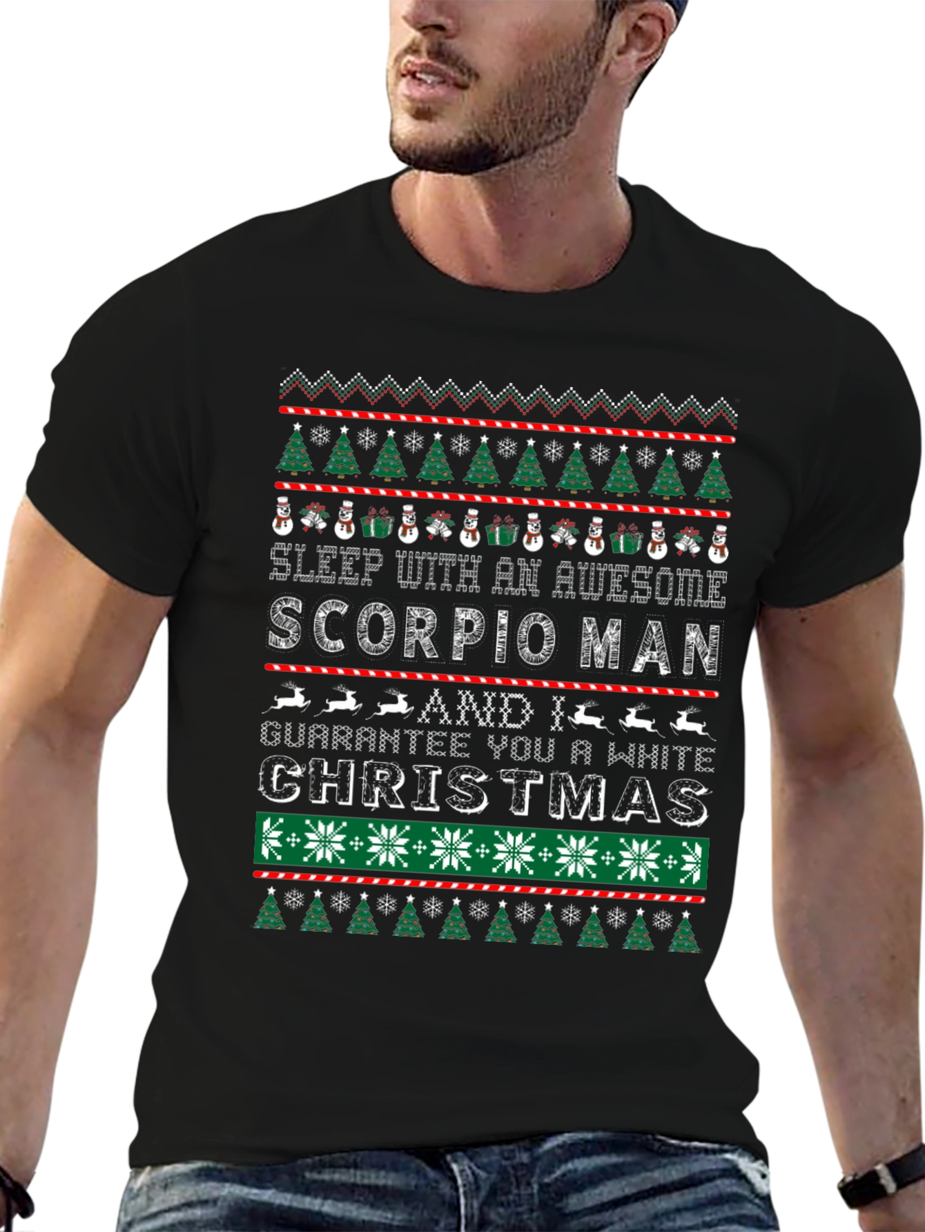 Scorpio Man Christmas Ugly Sweater T-Shirt