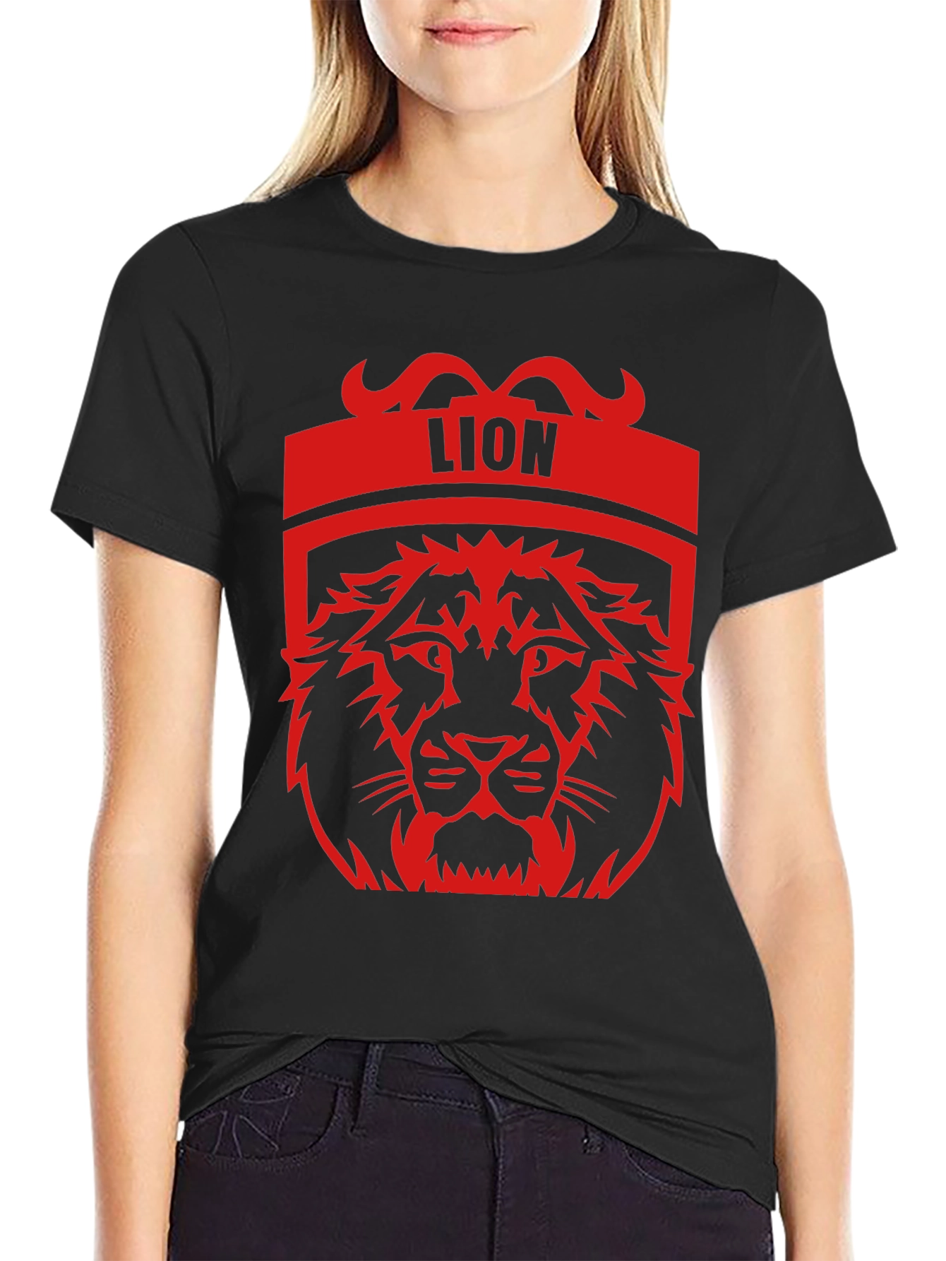 Lion Graphic Tee - Bold Black T-Shirt