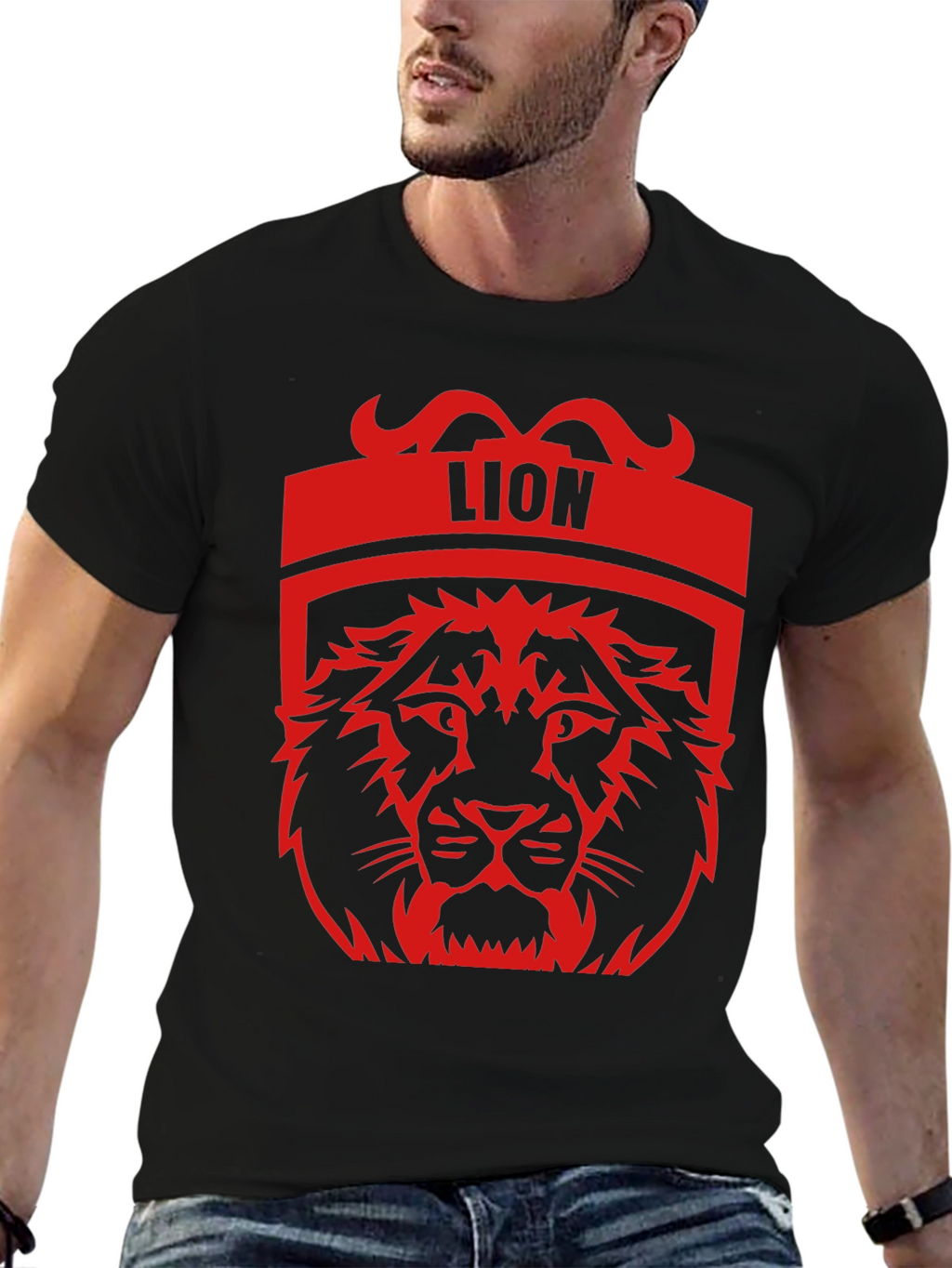 Lion Graphic Tee - Bold Black T-Shirt
