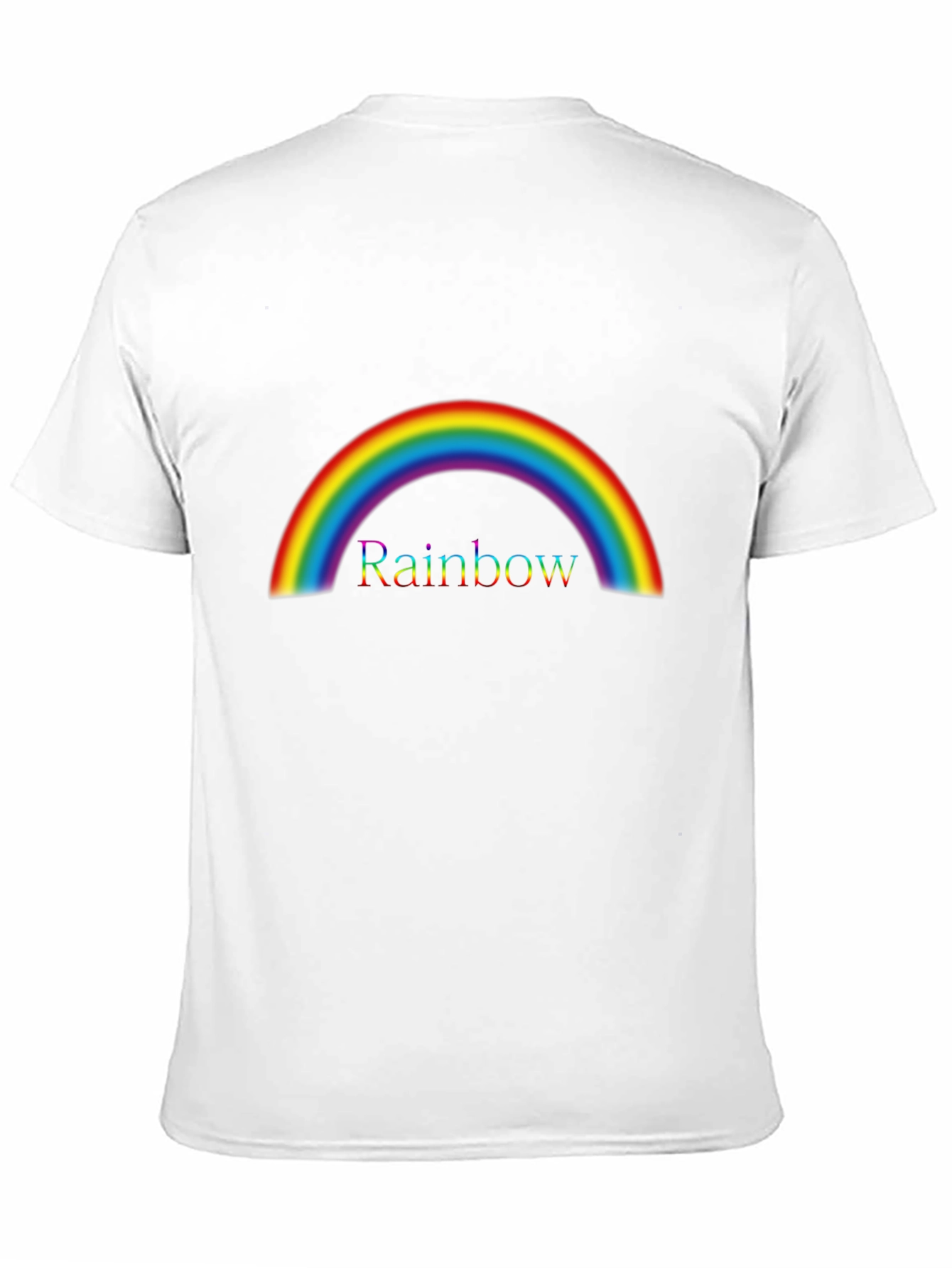 Rainbow Graphic Tee - Colorful Arc Design - Black