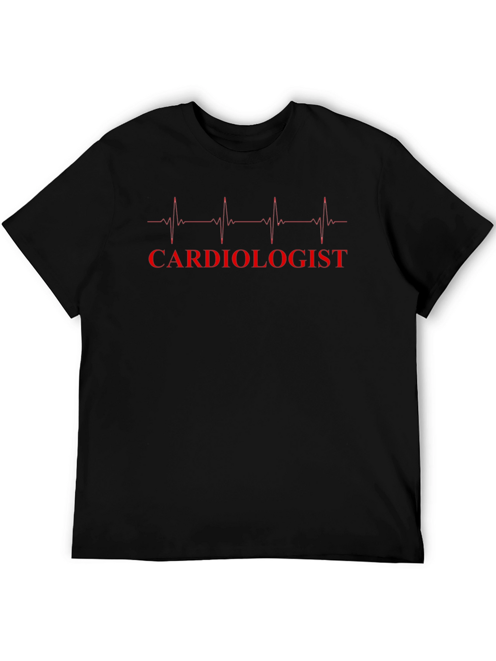 Cardiologist Heartbeat Graphic T-Shirt - Black