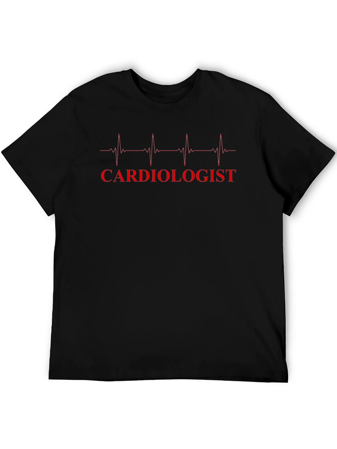 Cardiologist Heartbeat Graphic T-Shirt - Black